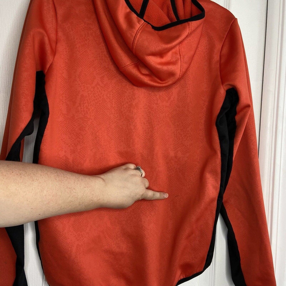Nike Therma-Fit Hooded Pullover Sweatshirt Size Medium Red Orange Snakeskin - Picture 10 of 14